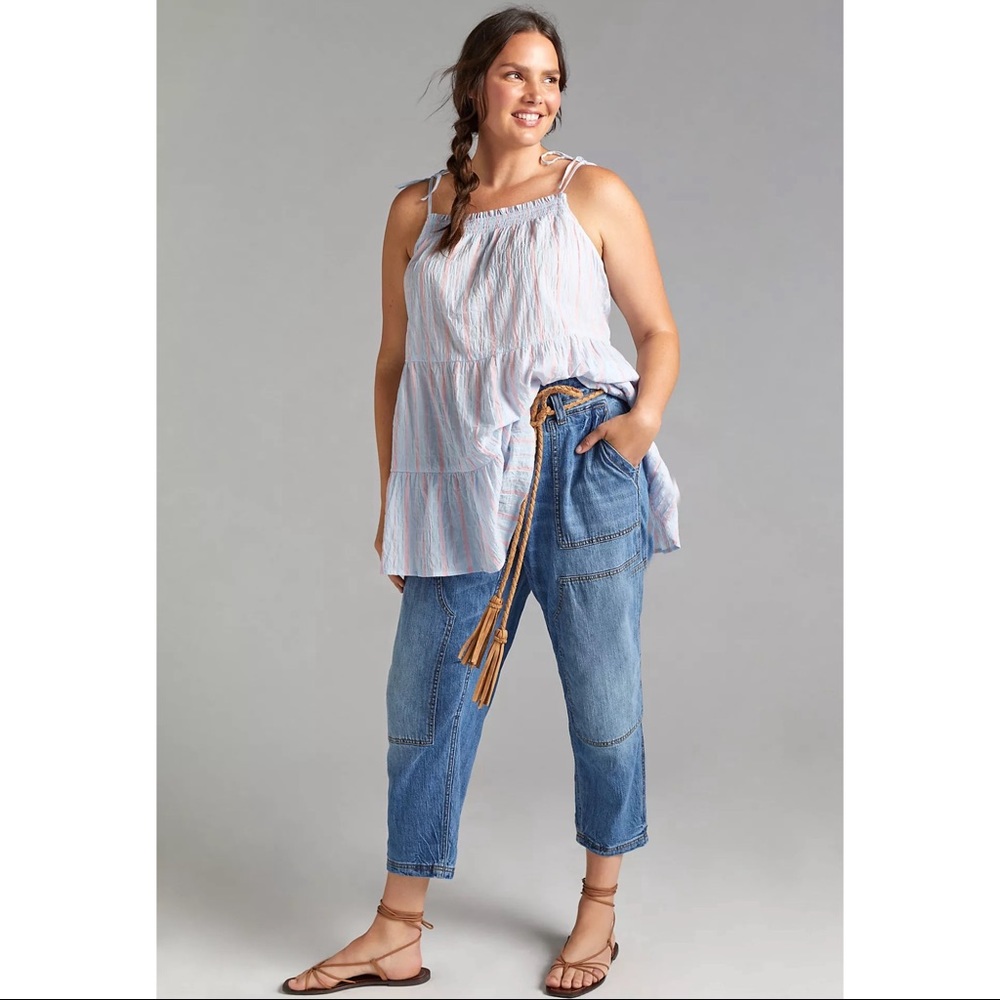 Anthropologie Maeve Gauzy Tiered Tunic Tank - NWT - SZ (L) - Picture 12 of 16